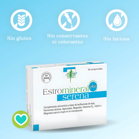 Image of Estromineral Plus Serena 30 o 90 Comprimidos – Complemento Alimenticio con Isoflavonas y Magnesio