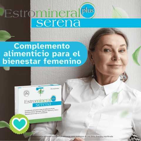 Image of Estromineral Plus Serena 30 o 90 Comprimidos – Complemento Alimenticio con Isoflavonas y Magnesio