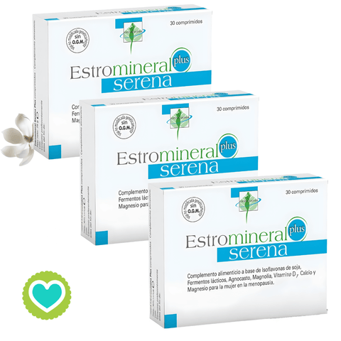 Image of Estromineral Plus Serena 30 o 90 Comprimidos – Complemento Alimenticio con Isoflavonas y Magnesio
