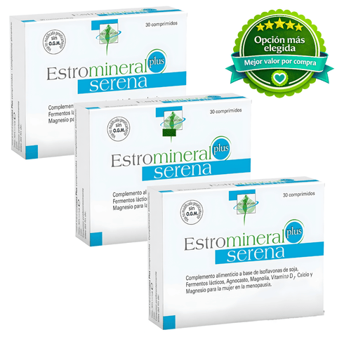 Image of Estromineral Plus Serena 30 o 90 Comprimidos – Complemento Alimenticio con Isoflavonas y Magnesio
