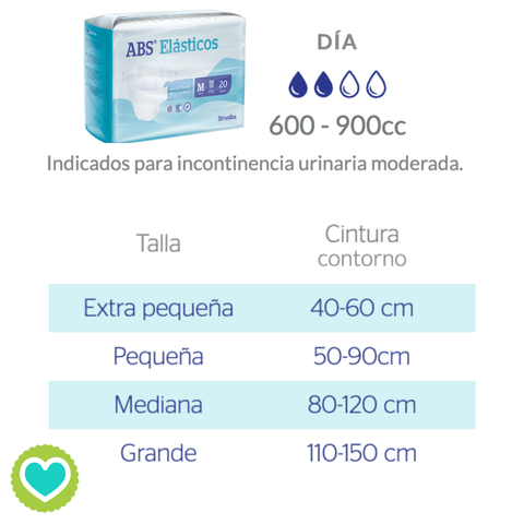 Image of ABS Elásticos Pañal Día Talla Mediana 80 Unidades