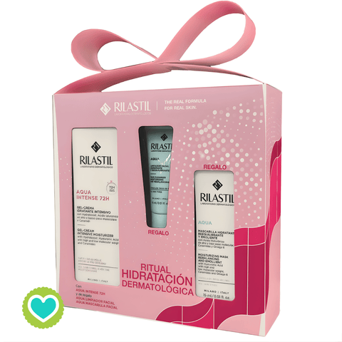 Image of Rilastil Pack Regalo Aqua Gel-Crema Intense 72h 40ml +Aqua Mascarilla Hidratante 15ml + Aqua Limpiador Facial Hidratante 15ml