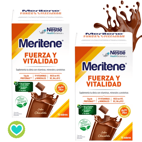 Image of Meritene Polvo Chocolate Pack 2x15 Sobres 30gr.