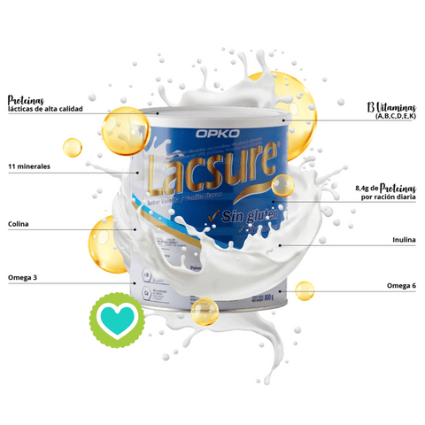 Image of Lacsure Polvo Oral Sabor Vainilla Sin Gluten Pack 3 x 800g