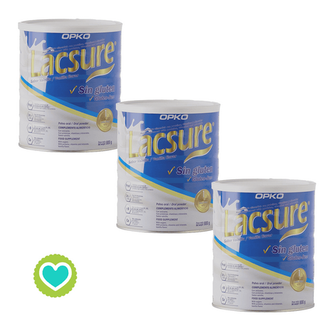 Image of Lacsure Polvo Oral Sabor Vainilla Sin Gluten Pack 3 x 800g