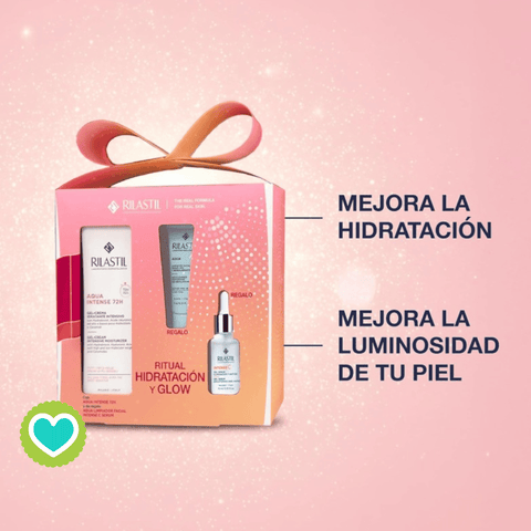Image of Rilastil Pack Regalo Aqua Gel-Crema Intense 72h 40ml + Aqua Limpiador Facial 15ml + Serum Intense C 15ml