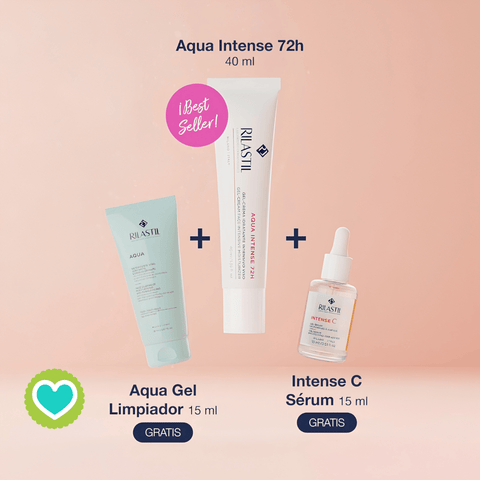 Image of Rilastil Pack Regalo Aqua Gel-Crema Intense 72h 40ml + Aqua Limpiador Facial 15ml + Serum Intense C 15ml