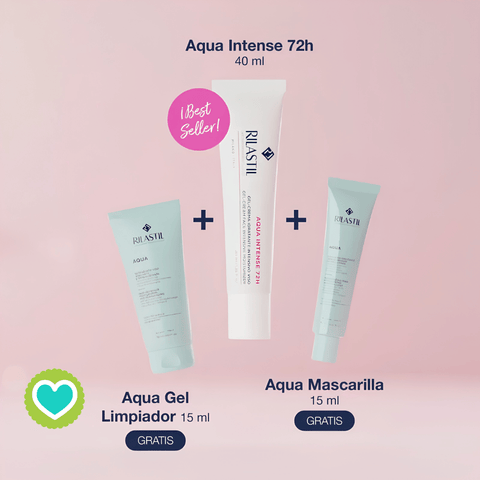 Image of Rilastil Pack Regalo Aqua Gel-Crema Intense 72h 40ml +Aqua Mascarilla Hidratante 15ml + Aqua Limpiador Facial Hidratante 15ml