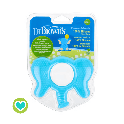 Image of Dr. Brown's Flexees Friends Mordedor Elefante Azul +3m.