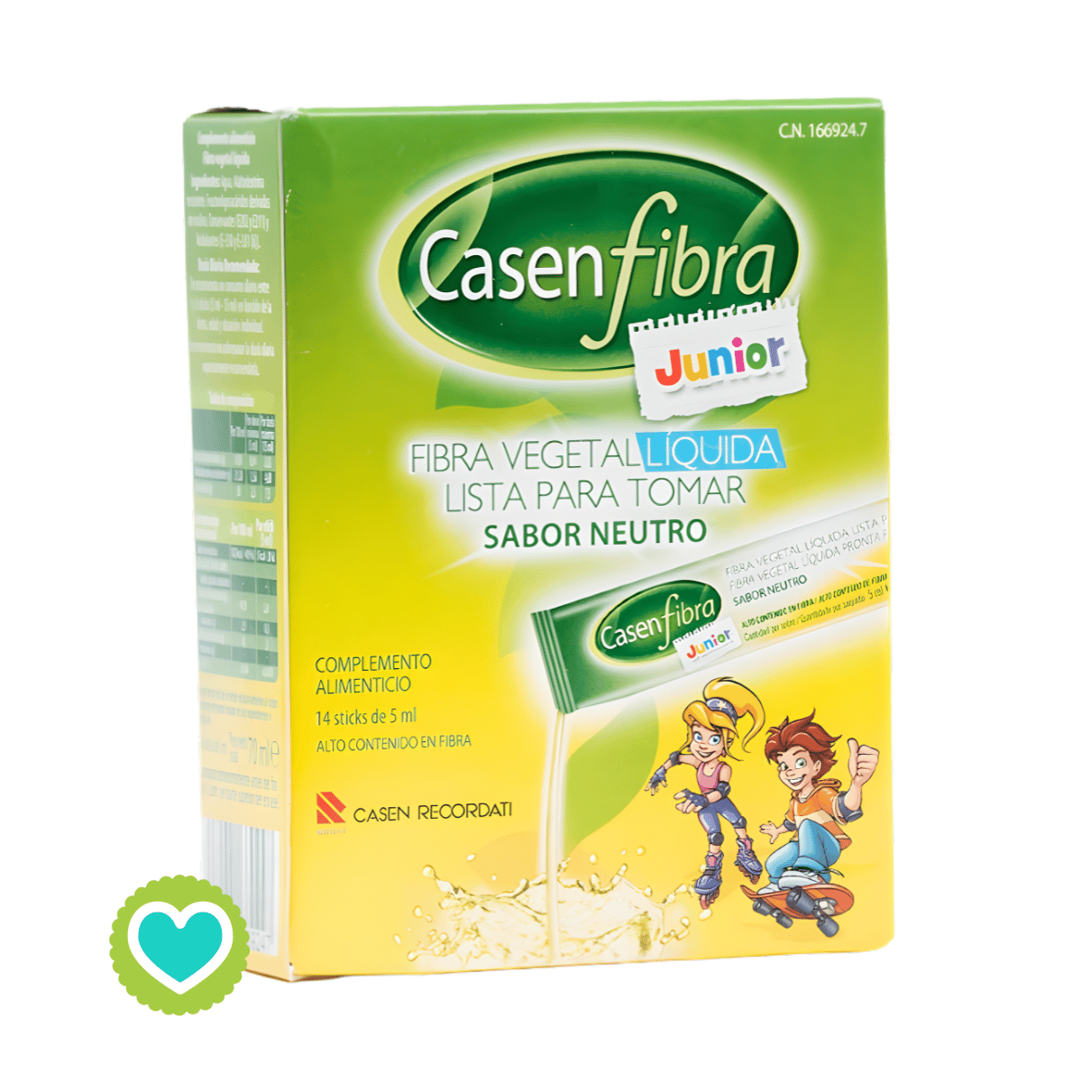CasenFibra Junior Fibra Vegetal Líquida Sabor Neutro 14 sticks