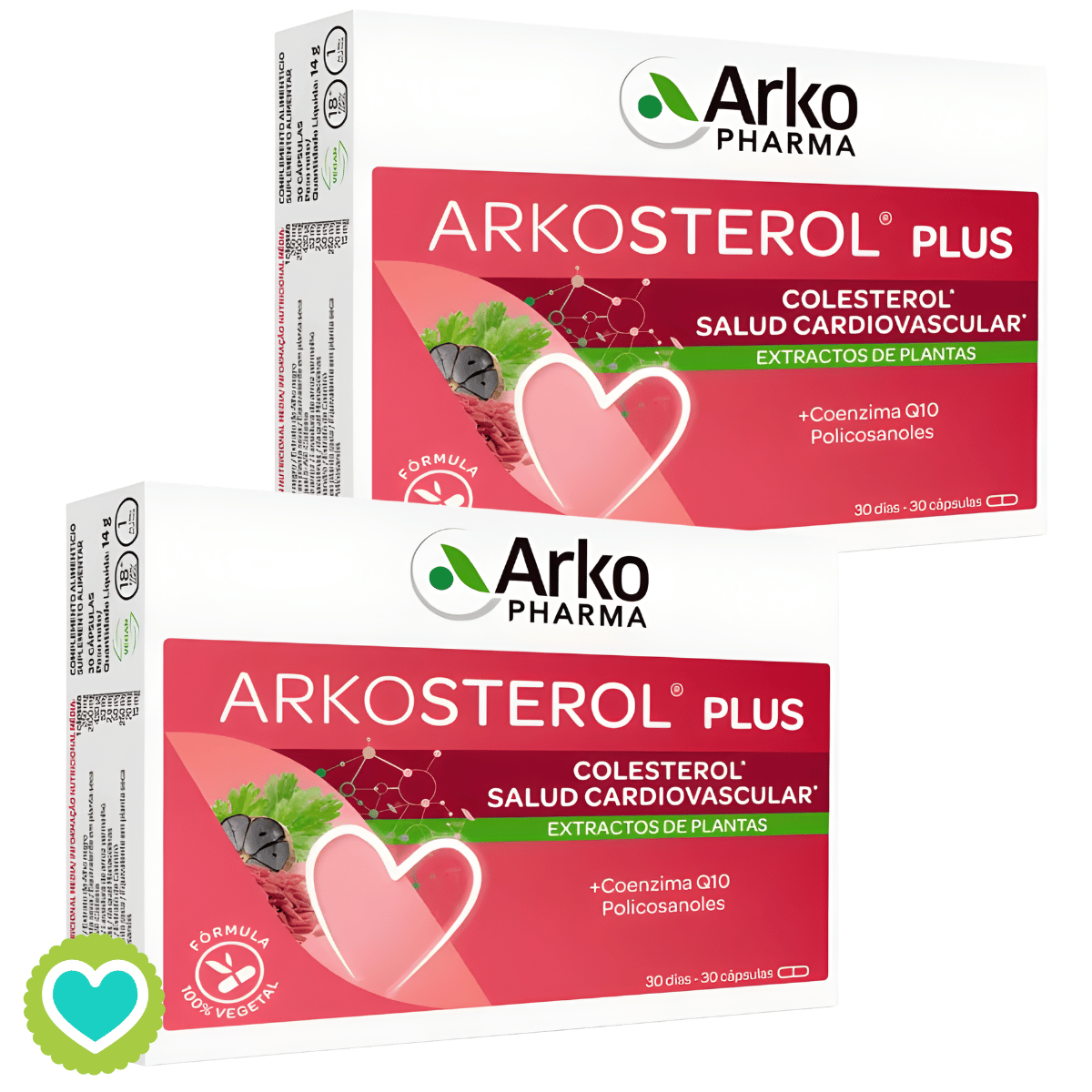 Arkosterol Plus CoQ10 Duplo 2x30 Cápsulas | Pack Ahorro 6 Meses | Arkopharma