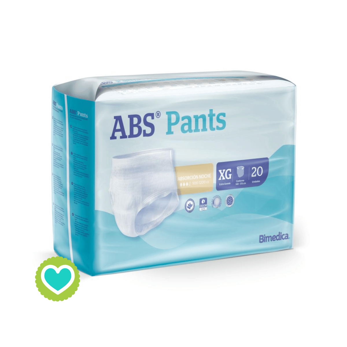 ABS Pants Noche Braga Pañal (900 ml - 1200ml) Talla P a XG (60 o 80 unidades)