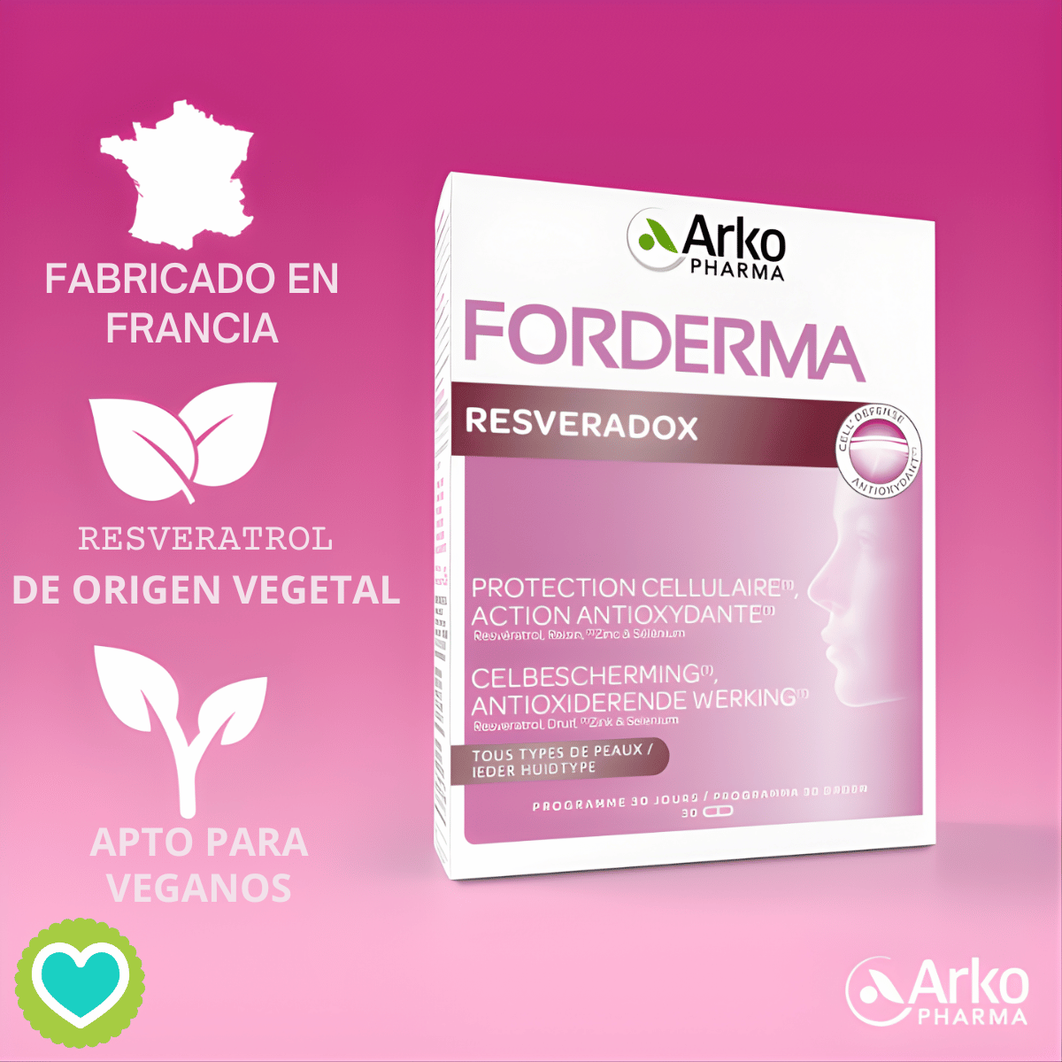 Forderma Resveradox 30 Cápsulas Arkopharma