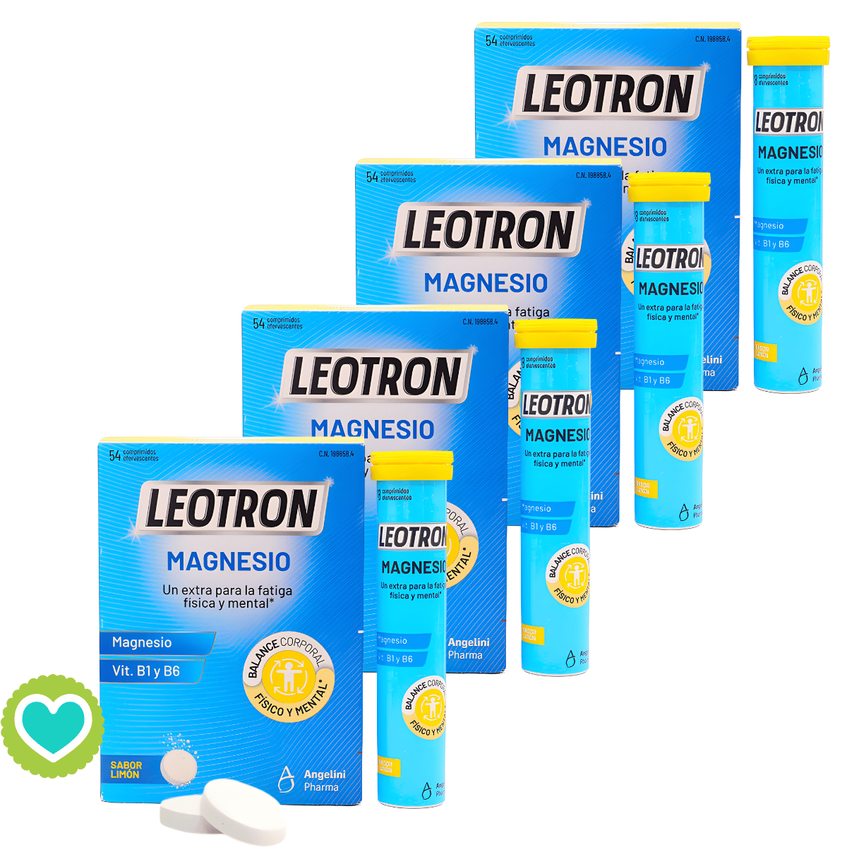 LEOTRON MAGNESIO Pack 4 x  54 Comprimidos Efervescentes