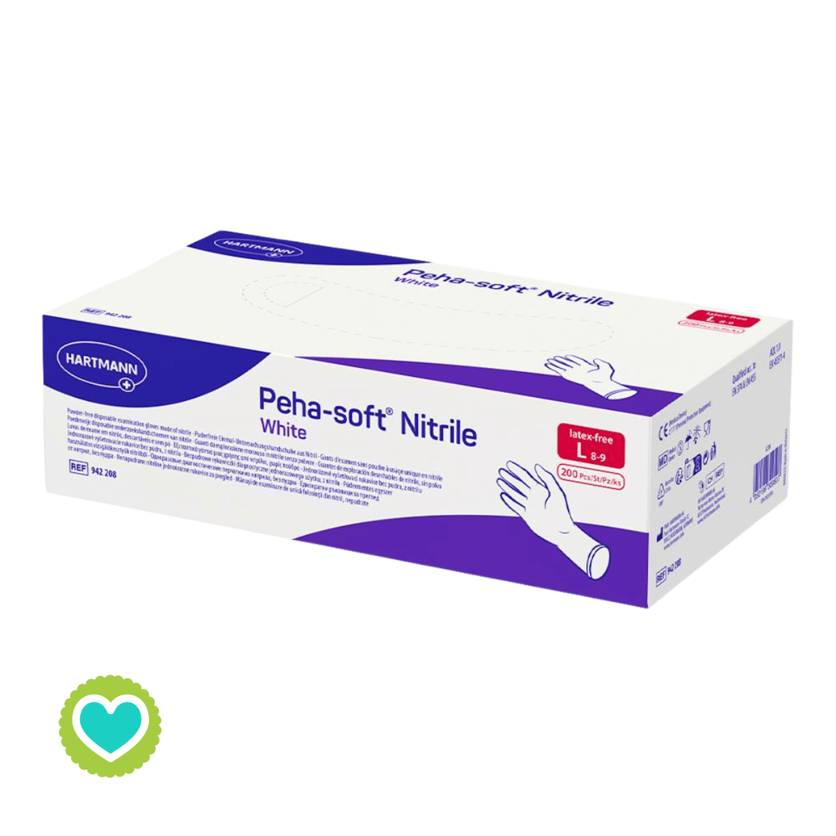 Peha-Soft Guantes Nitrilo Blanco Talla L 100uds