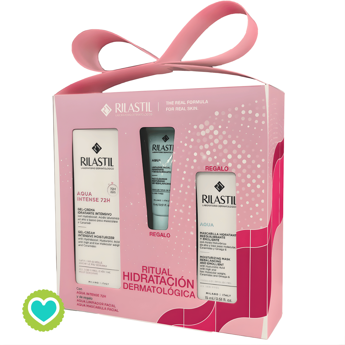 Rilastil Pack Regalo Aqua Gel-Crema Intense 72h 40ml +Aqua Mascarilla Hidratante 15ml + Aqua Limpiador Facial Hidratante 15ml