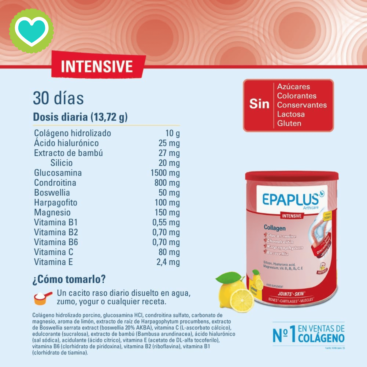 Epaplus Colágeno Antiox Intensive Polvo Pack 3 x 284g Sabor Limón