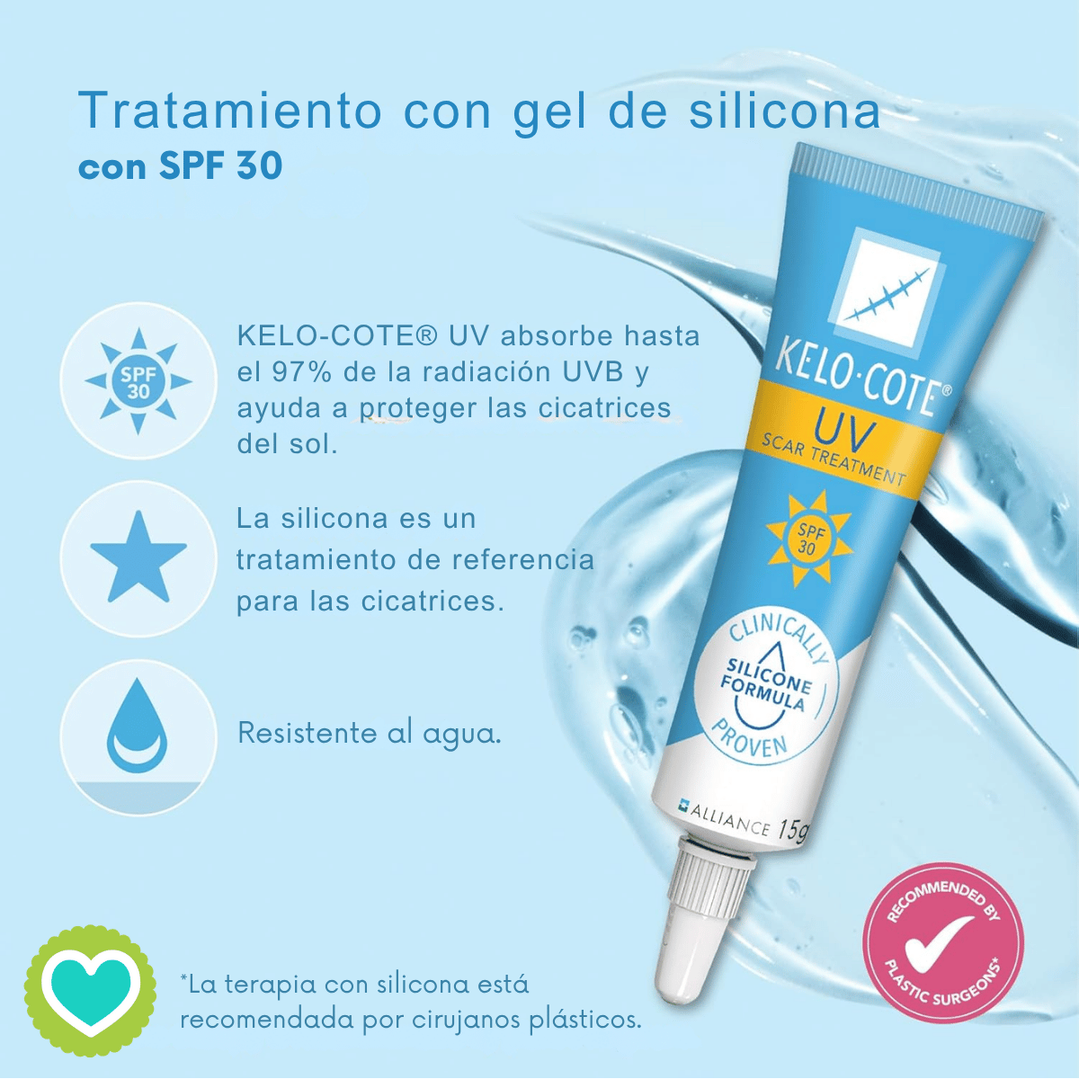 Kelo-Cote UV Gel Reductor Cicatrices SPF 30 15 gr
