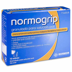 Normogrip 650/4/10 Mg 10 Sobres Granulado Solución Oral