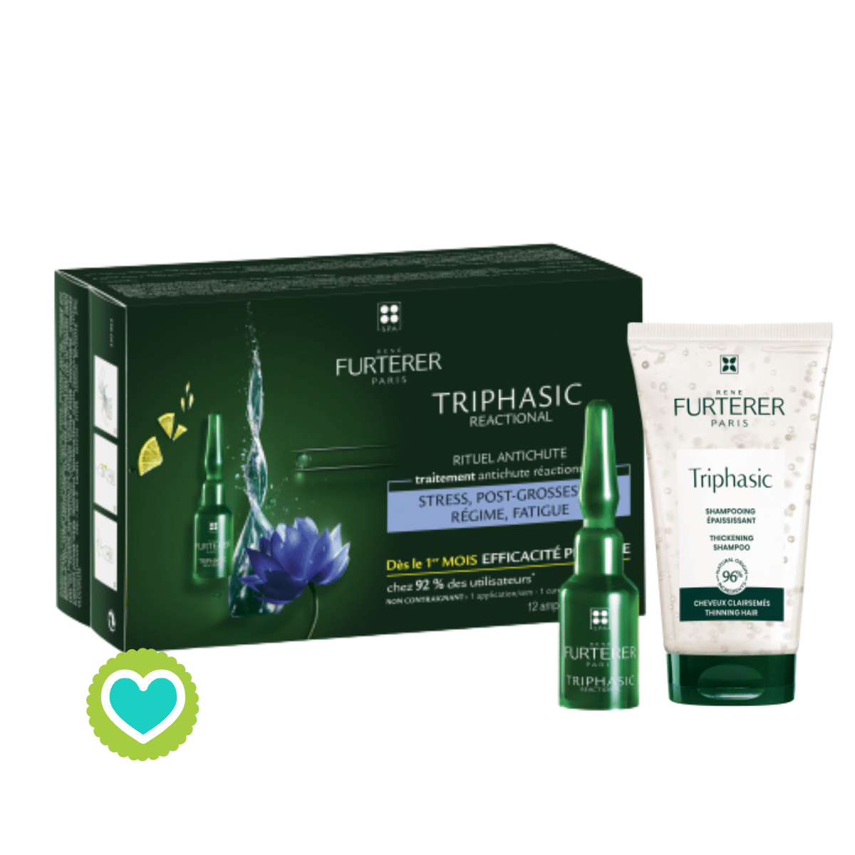 Rene Furterer Triphasic Reactionel Anticaida 12 Amp + Champú 50ml