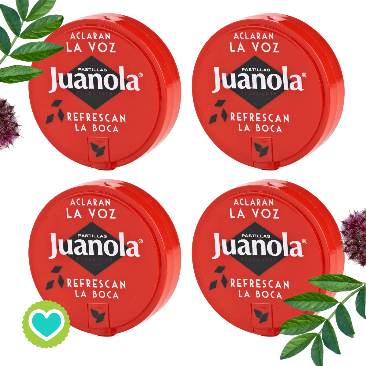 JUANOLA Pastillas Regaliz Sabor Clásico Pack 4 x 27g