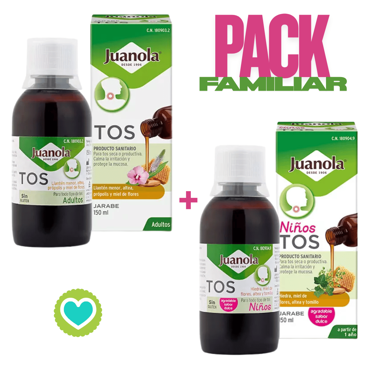 Juanola Tos Pack Familiar Jarabe Adultos + Jarabe Niños 150ml