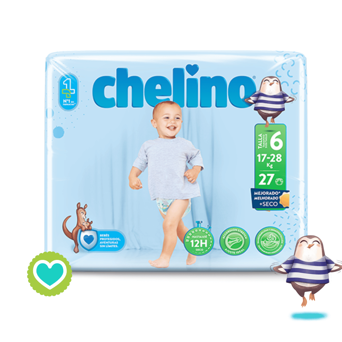 Chelino Pañal Love Talla 6 17-28 kg 27uds