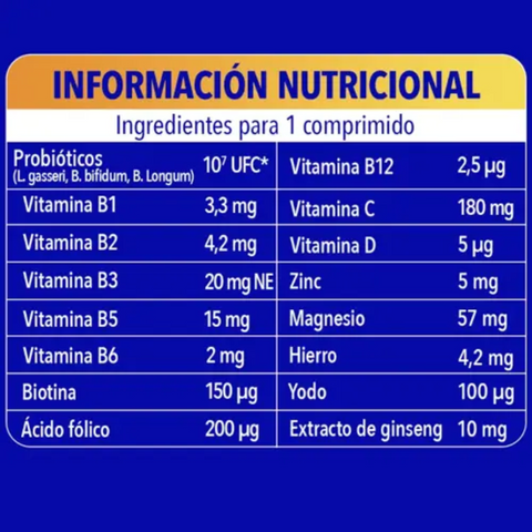 Image of Bion3 Energy Multivitamínicos con Probióticos, Vitamina B12, C y Magnesio 30 Comprimidos