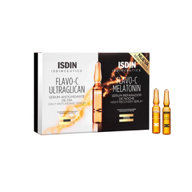 Pack Isdin Isdinceutics Flavo-C Ultraglican 10 ampollas + Flavo-C Melatonin Noche 10 ampollas