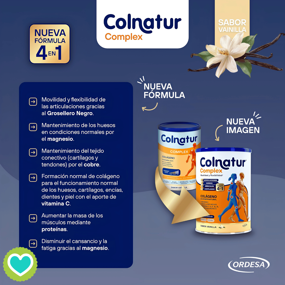 Colnatur Complex Colágeno 330gr. Sabor Vainilla.