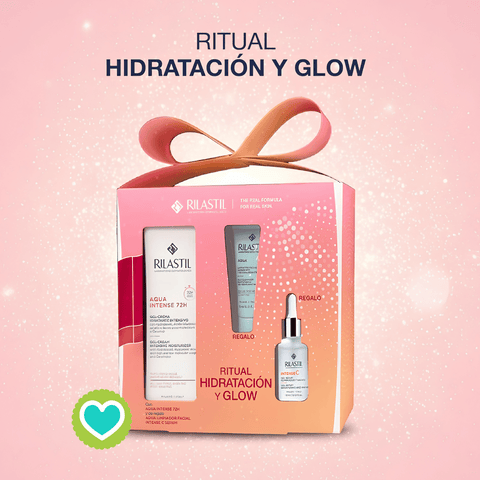 Image of Rilastil Pack Regalo Aqua Gel-Crema  Intense 72h 40ml + Aqua Limpiador Facial 15ml + Serum Intense C 15ml