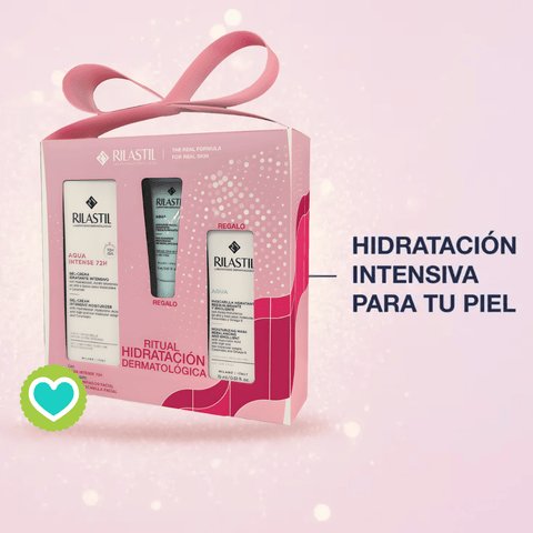 Image of Rilastil Pack Regalo Aqua Gel-Crema Intense 72h 40ml +Aqua Mascarilla Hidratante 15ml + Aqua Limpiador Facial Hidratante 15ml