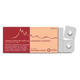 Cinfamar Cafeína 50/50mg 4 Comprimidos