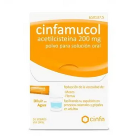 Cinfamucol Acetilcisteina 600mg 10 Sobres Polvo Solución Oral