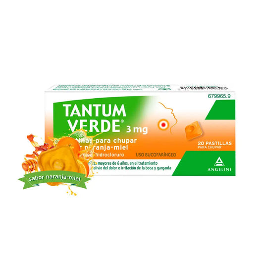 Tantum Verde 3mg 20 Pastillas Para Chupar Naranja-Miel
