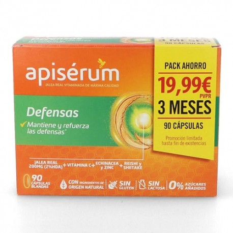 Apiserum Defensas Pack 90 Cápsulas Blandas