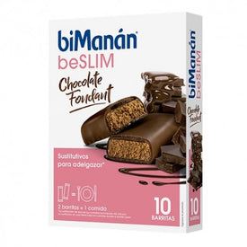 BiManán BeSlim Barritas Chocolate Negro Fondant 10uds