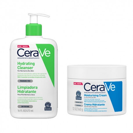 Ceravé Pack Limpiador Hidratante 473ml + Crema Hidratante 340g