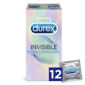 Durex Invisible Extra Fino Extra Lubricado 12 preservativos