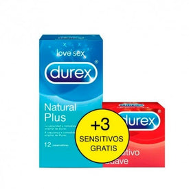 Durex Preservativo Natural Plus 12 Unidades + 3 Unidades Regalo