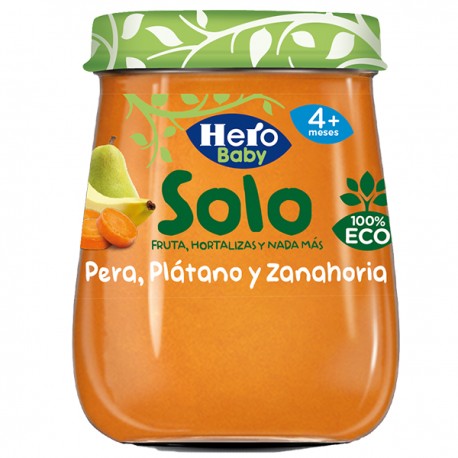 Hero  ECO Solo Baby Pera, Plátano y Zanahoria 120g