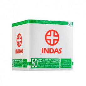 Indas Gasa Algodón en Compresas Estéril 50 Unidades
