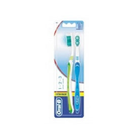 Oral B Cepillo Shiny Clean 1 2 3 Medio 2uds