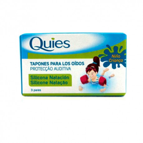 Quies Tapones de Silicona Para Natación Niños 3 Pares