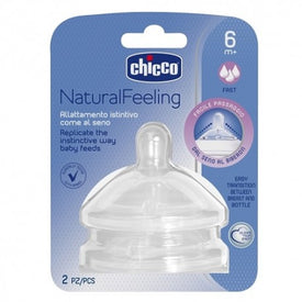 Chicco Natural Feeling Tetina Flujo Rápido 6m+ 2 uds
